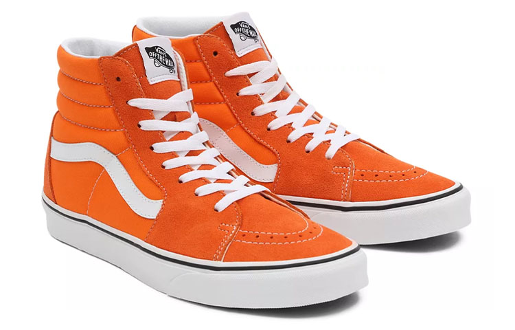 Lookbook Vans Sk8-Hi 高筒休閒滑板鞋 男女共款 橙白