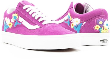 Vans Old Skool 低幫休閒板鞋 女款 紫色 花卉刺繡 Lookbook Vans Old Skool 低幫休閒板鞋 女款 紫色 花卉刺繡