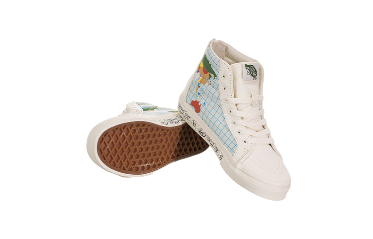Shop 嬰童 Vans Sk8-Hi Zip 經典萬用 高筒休閒板鞋 白色