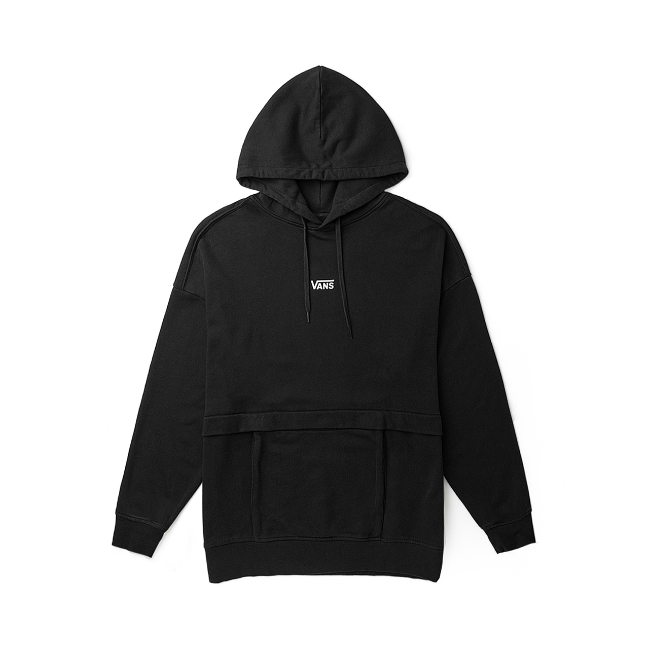 Vans Side Stripe Logo Oversized Retro Hoodie Unisex - Black VN000BYNBLK