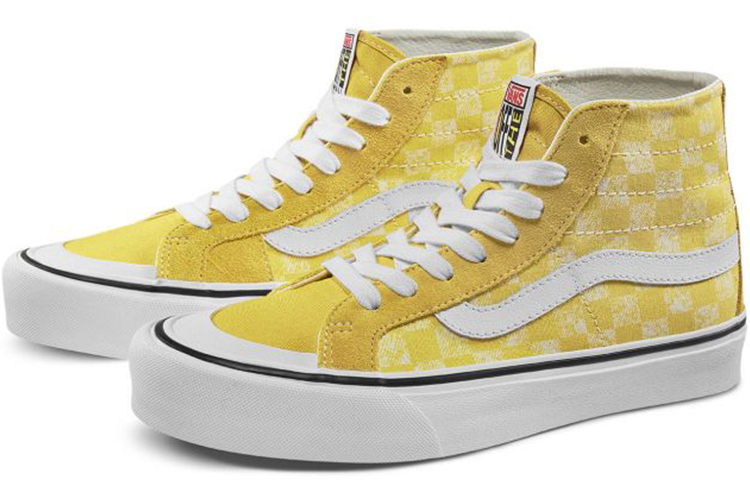 Order Vans SK8 HI 138 DECON SF 高筒滑板鞋 女款 黃白棋盤格