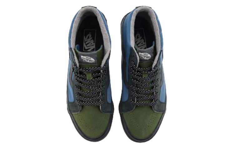 Lookbook Vans SK8 HI 百搭舒適簡約 防滑耐磨透氣 高筒滑板鞋 男女同款 黑藍色