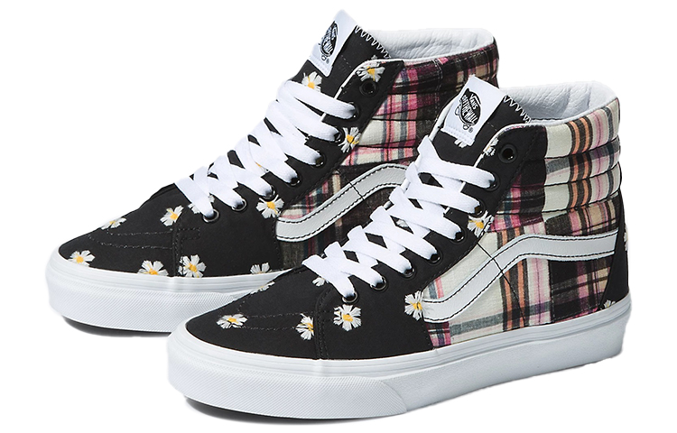 Lookbook Vans SK8 HI 休閒 高筒 滑板鞋 男女同款 黑白粉