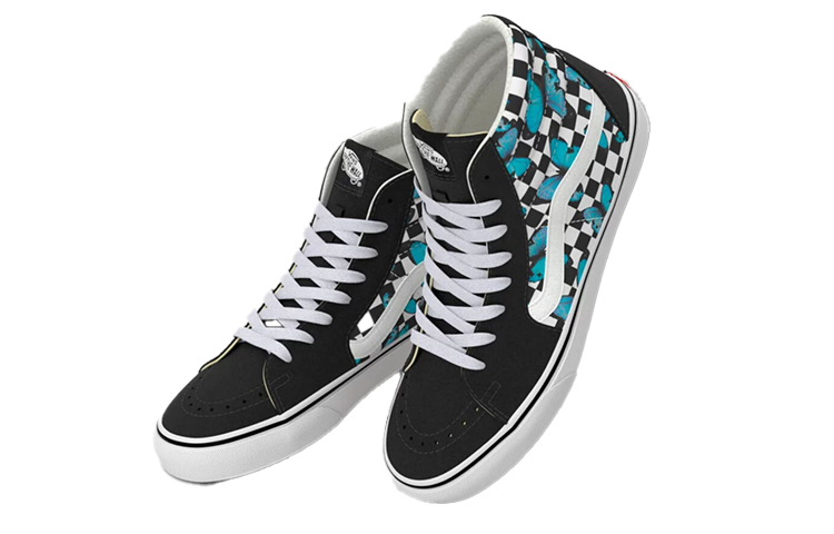 Lookbook 반스 스케이트-하이 "버터플라이 체커보드" VN0A5HXV5KK
