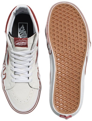 Vans Sk8-Hi 'Flame - Putih Tawny Port' VN0005UJZHG Shop Vans Sk8-Hi 'Flame - Putih Tawny Port' VN0005UJZHG