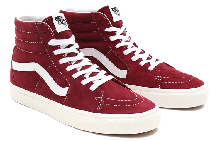 Lookbook Vans Sk8-Hi 'Pig Suede - Pomegranate' Merah Anggur VN0A32QG9G8