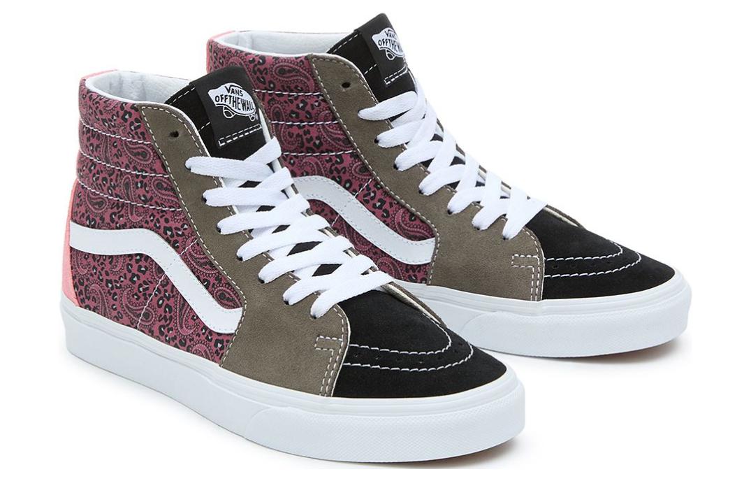 Lookbook Vans SK8 HI 防滑耐磨 高筒 滑板鞋 男女同款 粉灰