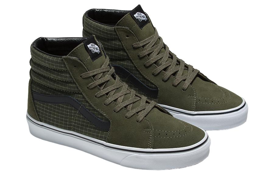 Order Vans Sk8-Hi '军绿色阻燃帆布' VN0007NS0FI