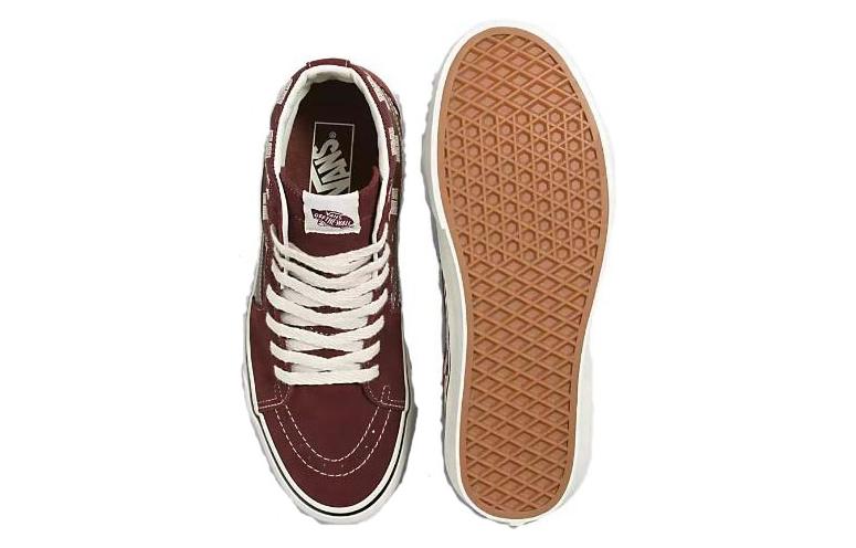 Shop Vans SK8 HI 防滑耐磨 高筒 滑板鞋 男女通款 紅白色