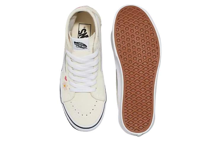 Shop Vans Sk8-Hi 舒適百搭 防滑耐磨 低幫 板鞋 男女同款 米白色