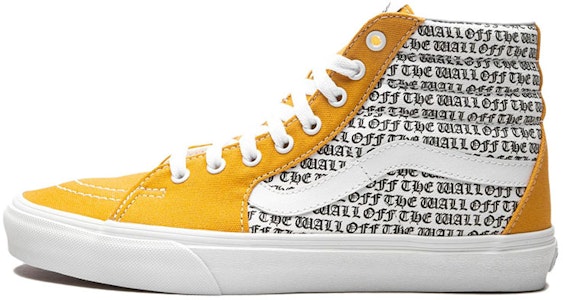 Vans Sk8-Hi 高筒休閒板鞋 男女同款 黃白 滿印字母 Buy Vans Sk8-Hi 高筒休閒板鞋 男女同款 黃白 滿印字母