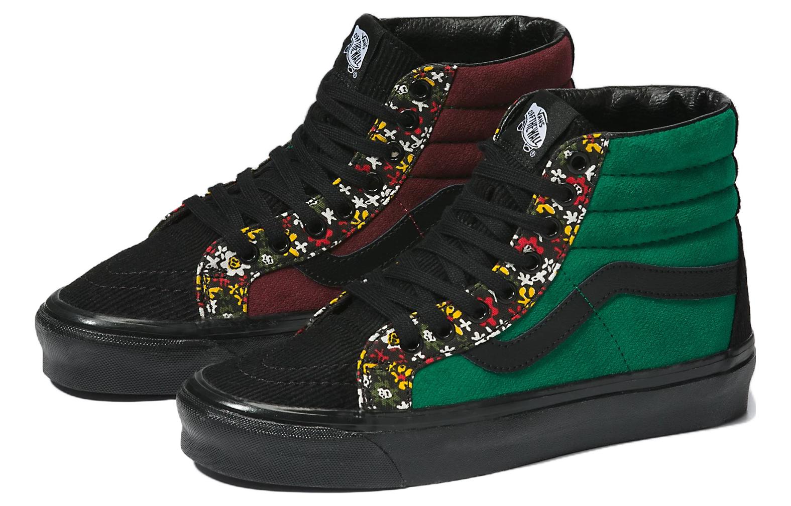 Lookbook Vans SK8 HI Anaheim Factory 38 DX 防滑耐磨 高筒 滑板鞋 男女款 黑綠紅 碎花