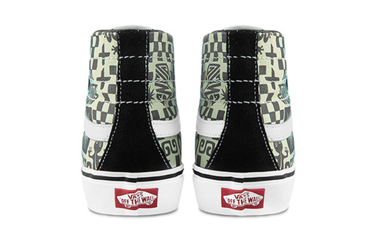 Shop Vans SK8-HI 黑绿白高帮板鞋 VN0A4UWN42K