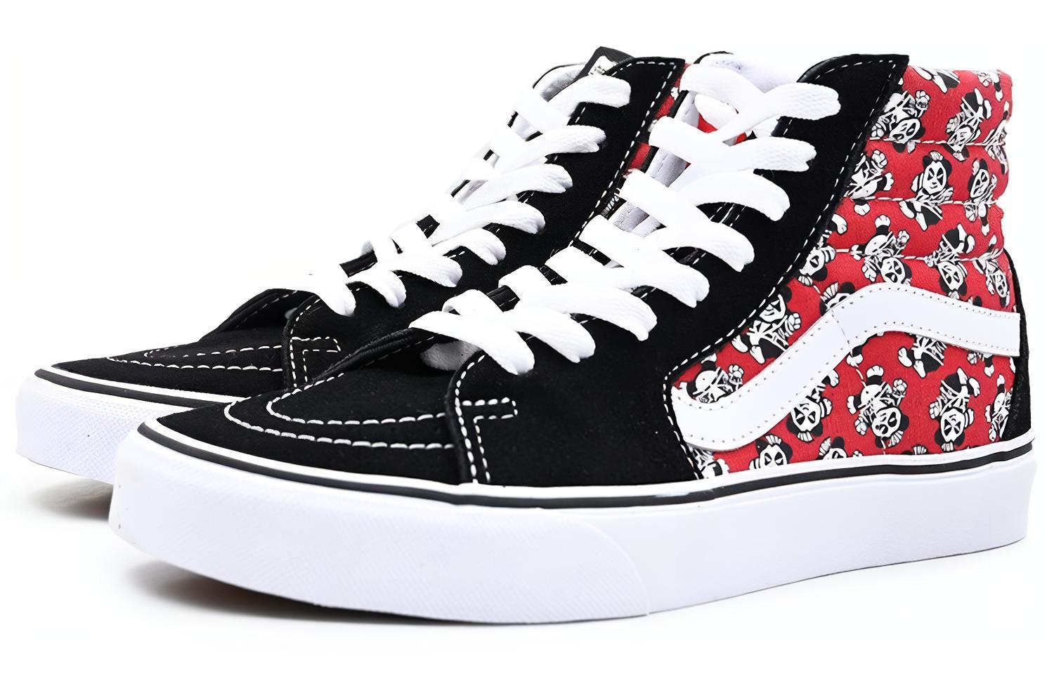 Lookbook Vans SK8-HI 黒/赤 (Vans スケハイ 黒/赤) VN0A4U3C5I2