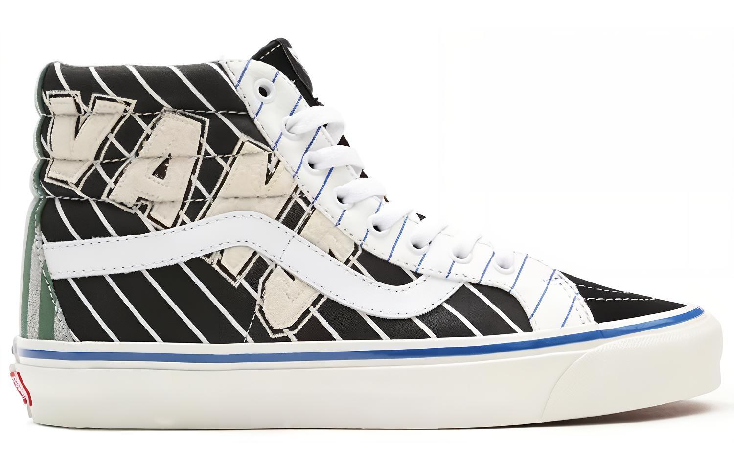 Order 반스 스케이트-하이 블랙 화이트 레드 VN0A38GF4GE