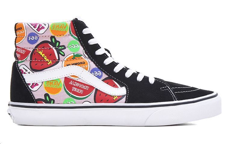 Order Vans SK8-HI 黑白多彩草莓配色 VN0A32QG4UC