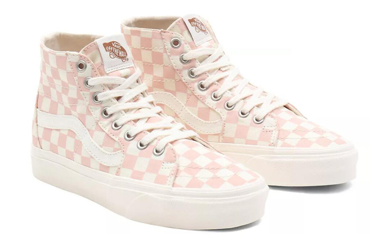 Lookbook Vans SK8-HI Sepatu Skate Casual Anti-Slip Tahan Aus Pink Putih 'Pink Biru' VN0A4U169FP