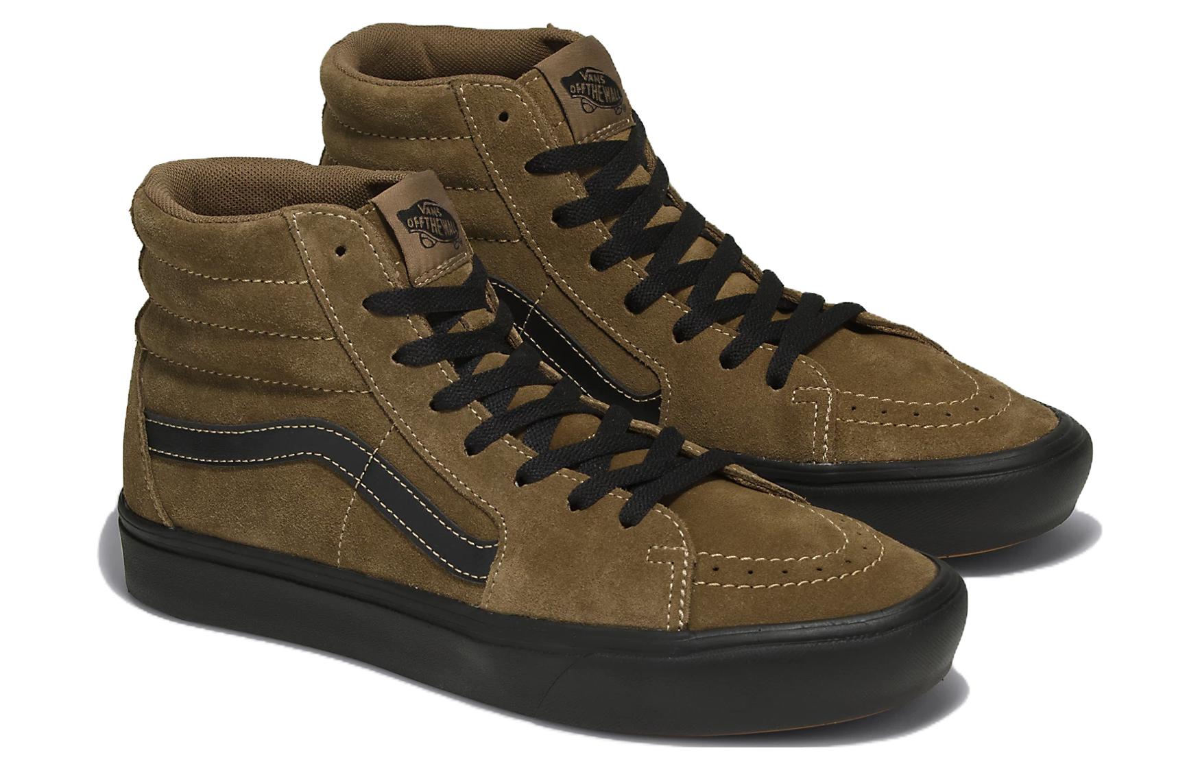 Lookbook Vans SK8 HI 舒適百搭 防滑耐磨 高筒 滑板鞋 男女款 褐色