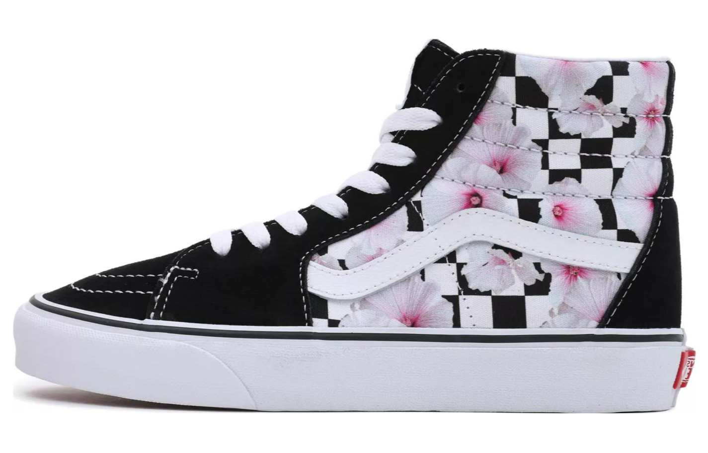Vans Sk8-Hi Hibiscus Check Shoes 'Black White Pink'