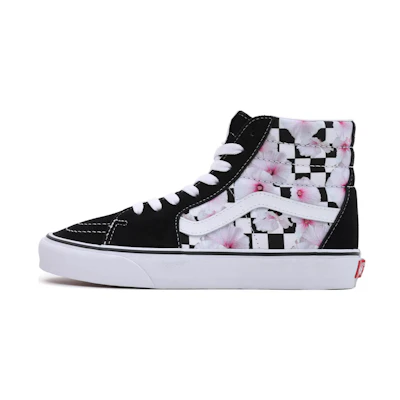 Vans Sk8-Hi Hibiscus Check Shoes 'Black White Pink'