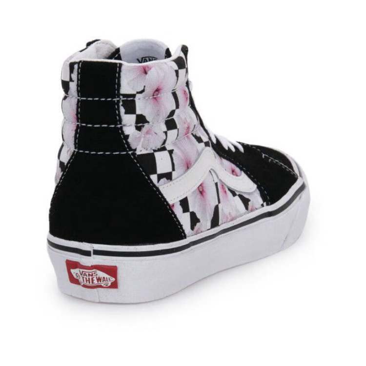 Vans Sk8-Hi Hibiscus Check Shoes 'Black White Pink' 圖 4