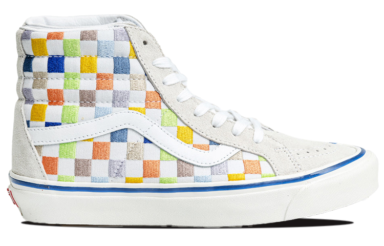 Order Vans SK8-HI Kasut Skate Tinggi Unisex Beige Multi-Color Grid 'Cream'. VN0A5KRIAVZ