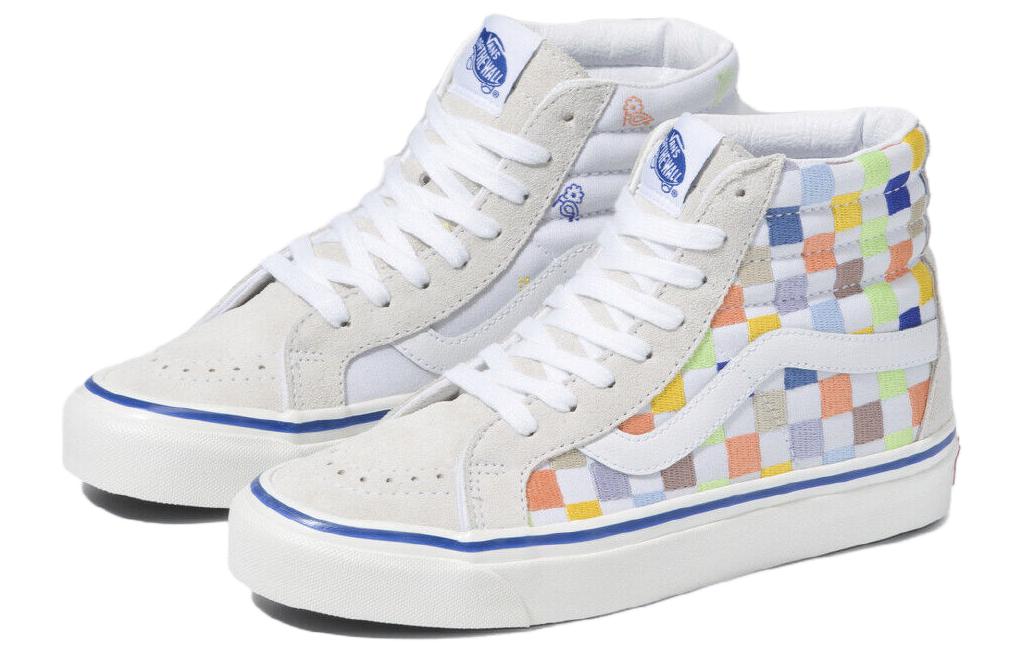 Purchase Vans SK8-HI Kasut Skate Tinggi Unisex Beige Multi-Color Grid 'Cream'. VN0A5KRIAVZ