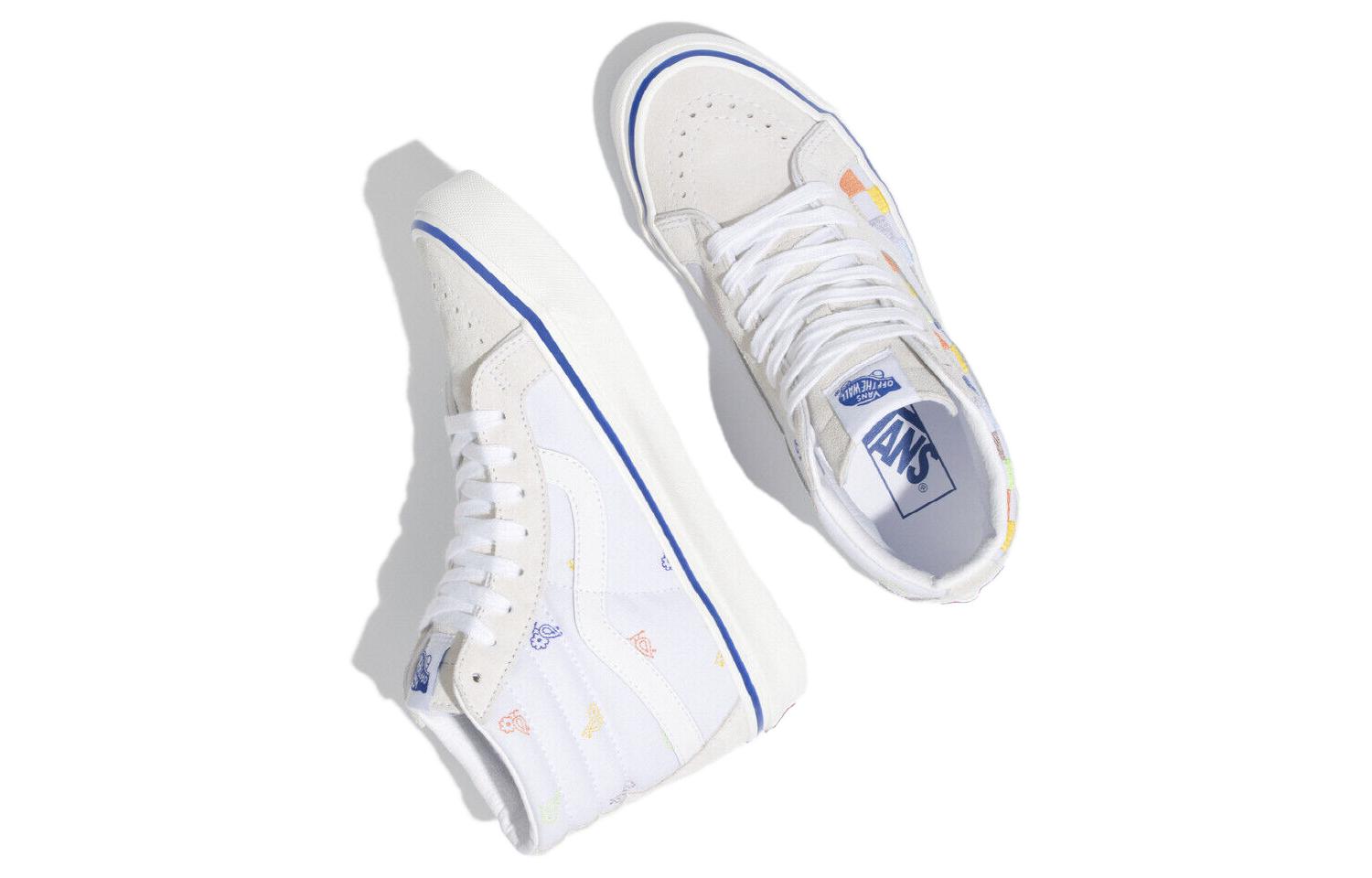 Details for Vans SK8-HI Kasut Skate Tinggi Unisex Beige Multi-Color Grid 'Cream'. VN0A5KRIAVZ