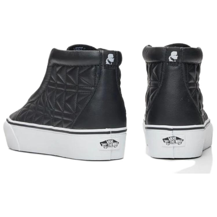 Lookbook 范斯 SK8 HI 無鞋帶厚底 Karl Lagerfeld 針織高幫運動鞋 男女同款 黑色