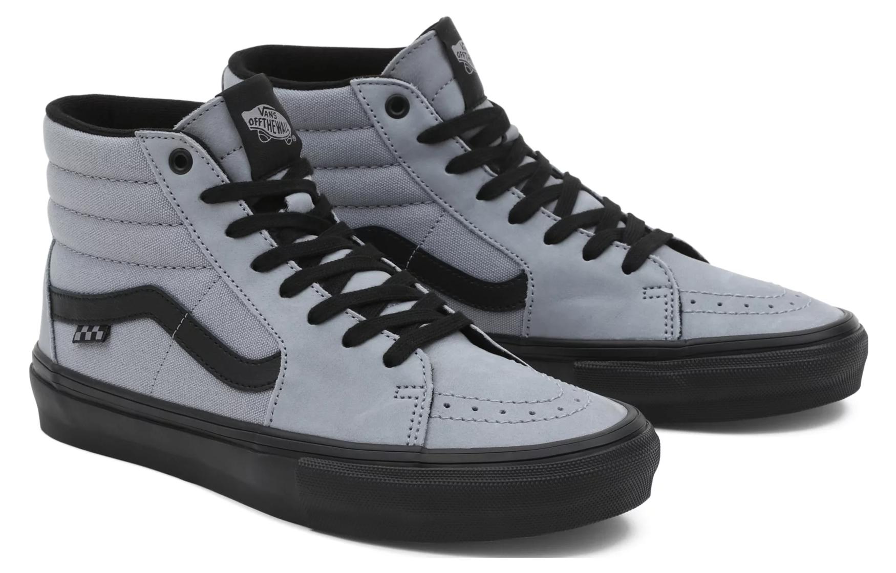 Lookbook Vans SK8 HI Nubuck Skate 潮流休閒 防滑耐磨 高筒 滑板鞋 男女款 灰黑