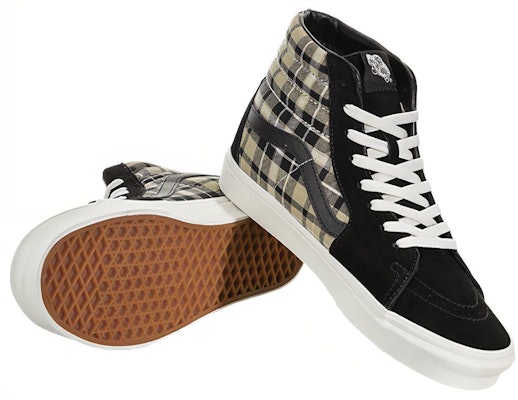 Vans Sk8-Hi 休閒時尚高筒滑板鞋 男女同款 格紋 炭黑 Purchase Vans Sk8-Hi 休閒時尚高筒滑板鞋 男女同款 格紋 炭黑