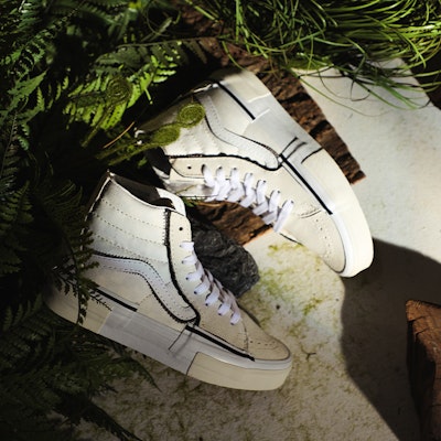 Vans SK8 HI 重塑版 解構 撕撕樂 防滑抗震耐磨 高筒 滑板鞋 男女通款 白色 Sizing Vans SK8 HI 重塑版 解構 撕撕樂 防滑抗震耐磨 高筒 滑板鞋 男女通款 白色