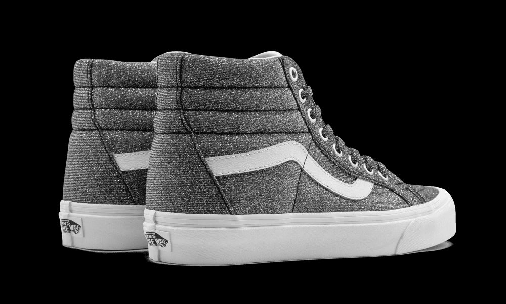 Shop Vans Sk8-Hi Reissue 'Lurex Glitter Hitam' VN0A2XSBU3T