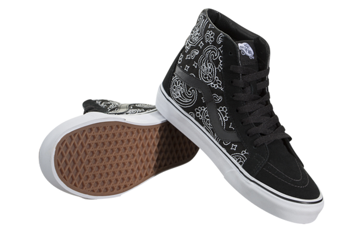 Shop 반스 스케이트하이 페이즐리 스티치 블랙 (Vans Skate-Hi Paisley Stitch Black) VN0003CAI9P