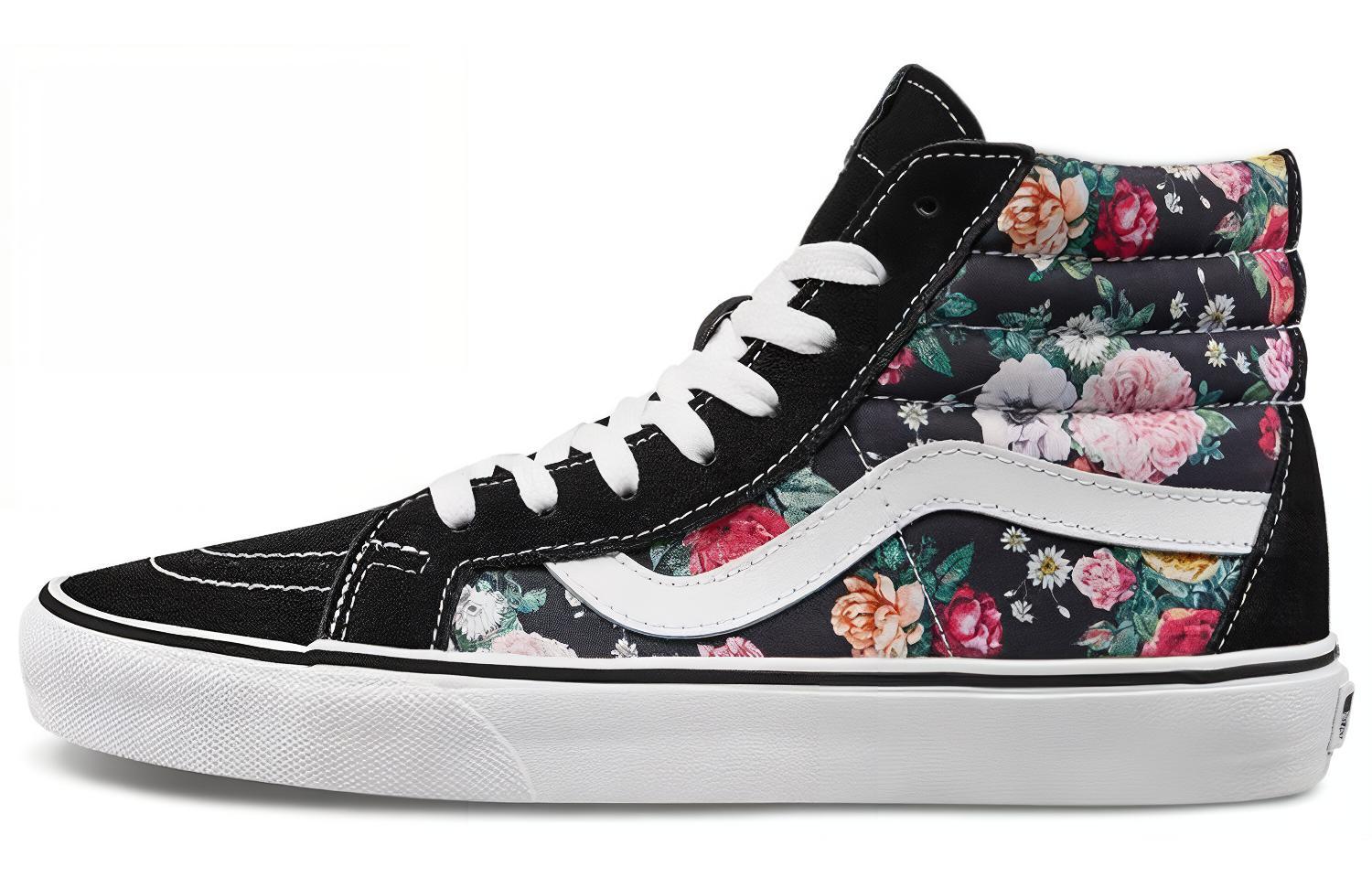 Buy Vans SK8-HI 复古多彩图案花卉‘黑色’ VN0A4BV8TY8
