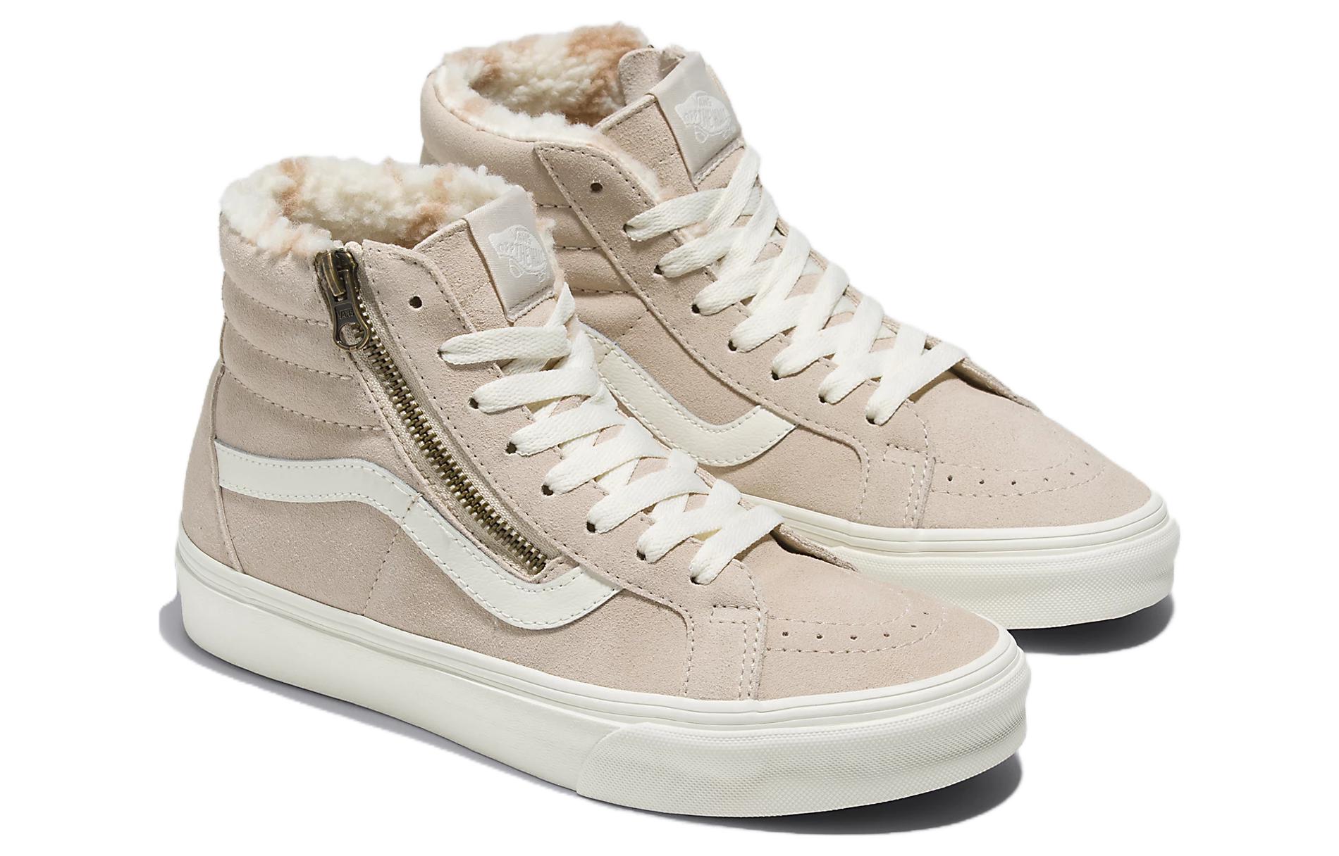 Order Vans Sk8-Hi Reissue Side Zip Cozy Hug Sherpa 'Beige' Sepatu Beige VN0007NZBLL