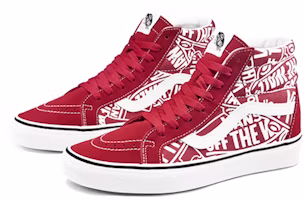 Lookbook Vans SK8 HI Rrissue 復古休閒 高筒 帆布鞋 男女同款 紅白