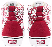 Shop Vans SK8 HI Rrissue 復古休閒 高筒 帆布鞋 男女同款 紅白