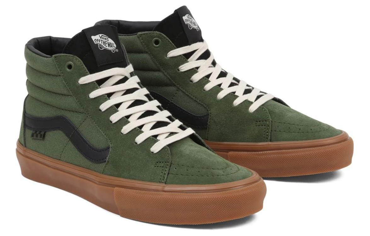 Lookbook Vans SK8 HI 滑板防滑耐磨 高筒 鞋款 男女均適 深綠色