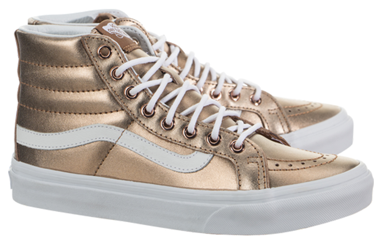 Lookbook Vans SK8-HI Slim Kasut Skateboard Kasual Emas VN0A32R2LZ9