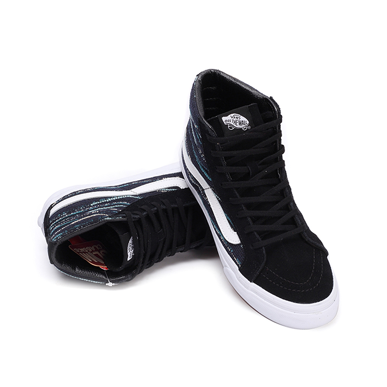Shop Vans Sk8-Hi Slim Italian Weave 'Hitam Multi' VN00018IJR2