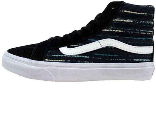 Vans Sk8-Hi Slim Italian Weave 'Hitam Multi' VN00018IJR2 Details for Vans Sk8-Hi Slim Italian Weave 'Hitam Multi' VN00018IJR2
