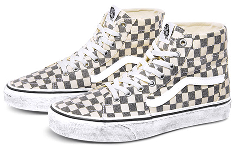 Order Vans SK8 HI Tapered 棋盤格休閒 高筒 滑板鞋 男女同款 灰白水洗