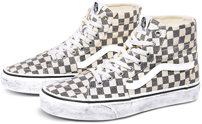 Vans SK8 HI Tapered 棋盤格休閒 高筒 滑板鞋 男女同款 灰白水洗 Order Vans SK8 HI Tapered 棋盤格休閒 高筒 滑板鞋 男女同款 灰白水洗