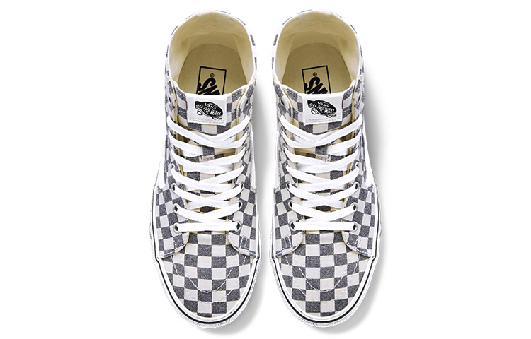 Lookbook Vans SK8 HI Tapered 棋盤格休閒 高筒 滑板鞋 男女同款 灰白水洗