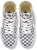 반스 스케이트-하이 테이퍼드 그레이/화이트 워시드 체커보드 VN0A4U16HQE Lookbook 반스 스케이트-하이 테이퍼드 그레이/화이트 워시드 체커보드 VN0A4U16HQE