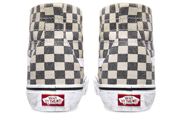 Shop Vans SK8 HI Tapered 棋盤格休閒 高筒 滑板鞋 男女同款 灰白水洗