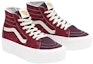 Lookbook Vans Sk8-Hi Tapered Stackform 'Varsity Suede - Tawny Port' Lelaki/Wanita. VN0A7Q5PTWP