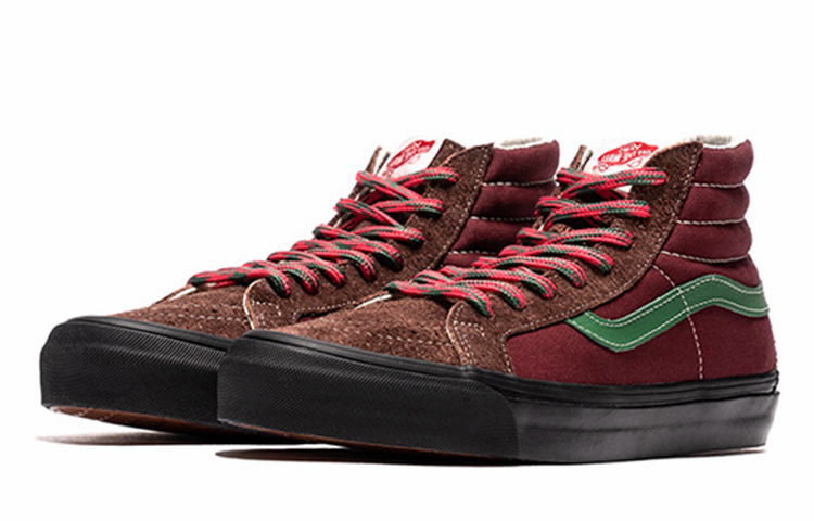 Lookbook Vans SK8-Hi Vault Kasut Retro Skateboarding Unisex Merah Wine Red VN0A4BVBTIX
