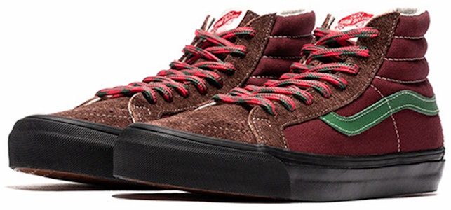 Vans SK8-Hi Vault 复古滑板鞋 男女通用 酒红色 VN0A4BVBTIX Lookbook Vans SK8-Hi Vault 复古滑板鞋 男女通用 酒红色 VN0A4BVBTIX